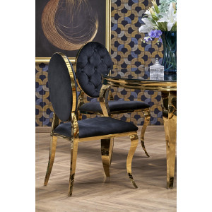 LORENZA kerek étkezőasztal 120 cm – fekete / arany