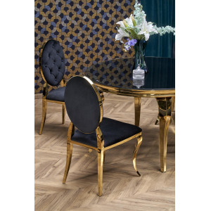 LORENZA kerek étkezőasztal 120 cm – fekete / arany