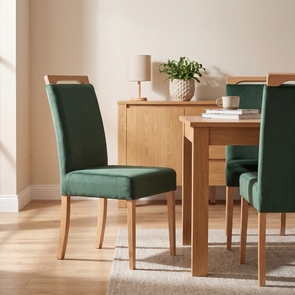 HANDLE OAK modern fa étkezőszék – zöld