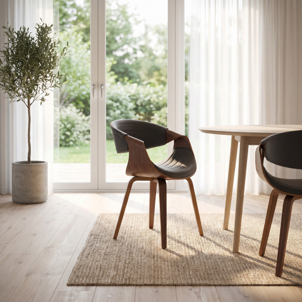 CURVE modern fa étkezőszék – fekete