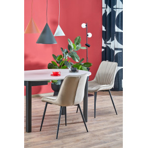 ELVIA bővíthető étkezőasztal 102–142 cm – kasmír / fekete