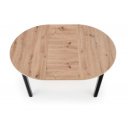 ELVIA bővíthető étkezőasztal 102–142 cm – Artisan tölgy / fekete