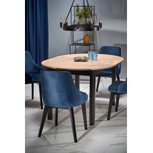 ELVIA bővíthető étkezőasztal 102–142 cm – Artisan tölgy / fekete