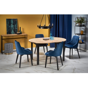 ELVIA bővíthető étkezőasztal 102–142 cm – Artisan tölgy / fekete