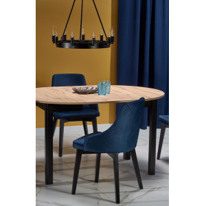 ELVIA bővíthető étkezőasztal 102–142 cm – Artisan tölgy / fekete