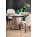 MARVELL bővíthető étkezőasztal 160–200 cm – bézs márvány / cappuccino / fekete