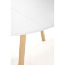 SELENE bővíthető étkezőasztal 102–142 cm – fehér / természetes bükk