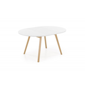 SELENE bővíthető étkezőasztal 102–142 cm – fehér / természetes bükk