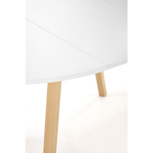 SELENE bővíthető étkezőasztal 102–142 cm – fehér / természetes bükk