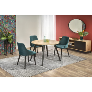 SELENE bővíthető étkezőasztal 102–142 cm – Artisan tölgy / fekete