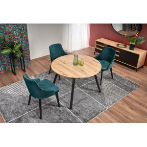 SELENE bővíthető étkezőasztal 102–142 cm – Artisan tölgy / fekete