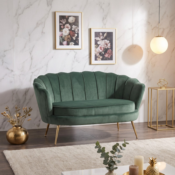 PEONY modern kanapé – sötétzöld