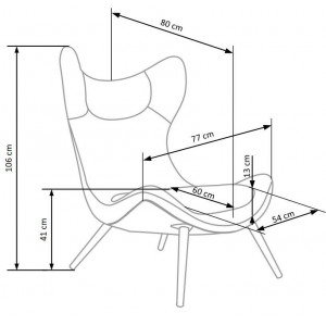 HARPER modern lounge fotel – antracit