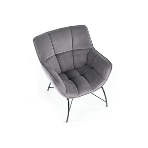 NOBLE modern bársony fotel – szürke