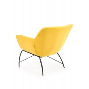 NOBLE modern bársony fotel – sárga