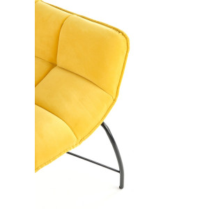 NOBLE modern bársony fotel – sárga