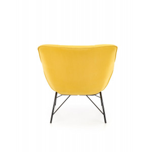 NOBLE modern bársony fotel – sárga