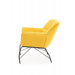 NOBLE modern bársony fotel – sárga