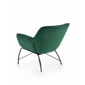 NOBLE modern bársony fotel – sötétzöld