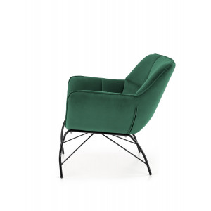 NOBLE modern bársony fotel – sötétzöld