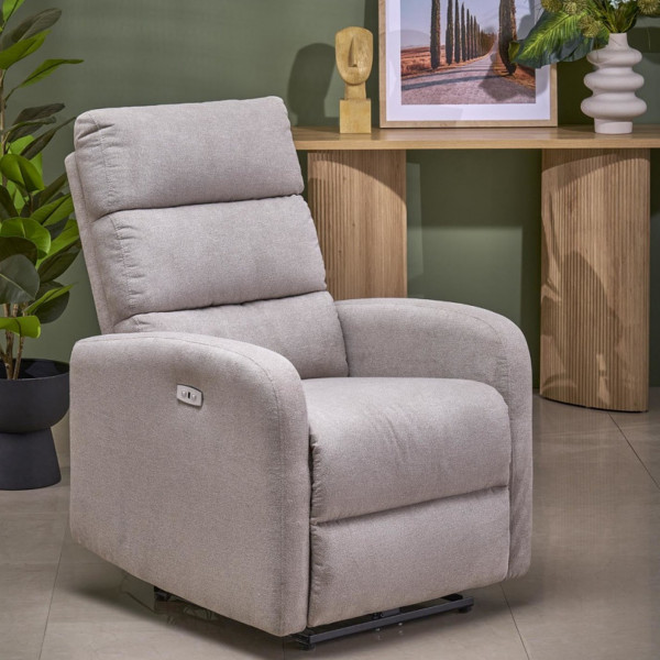 SERENE elektromos relaxfotel masszázsfunkcióval – világos bézs