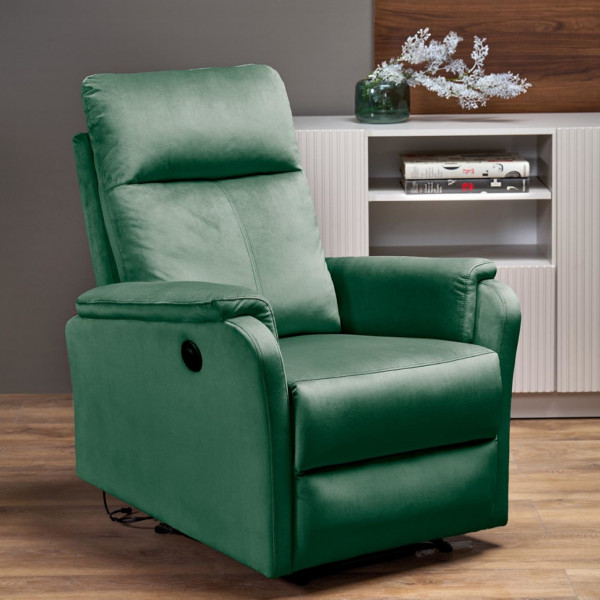 AURIS elektromos relaxfotel – sötétzöld