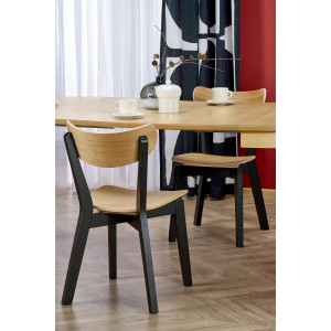AVERY bővíthető étkezőasztal 100–200 cm – természetes tölgy / fekete