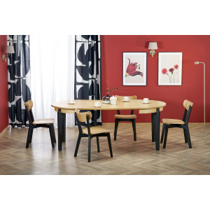 AVERY bővíthető étkezőasztal 100–200 cm – természetes tölgy / fekete