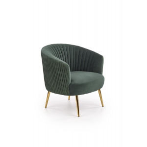 REGENT modern bársony fotel – sötétzöld