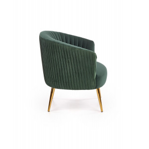 REGENT modern bársony fotel – sötétzöld