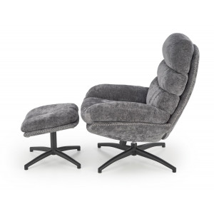 ASTON modern forgófotel lábtartóval – szürke