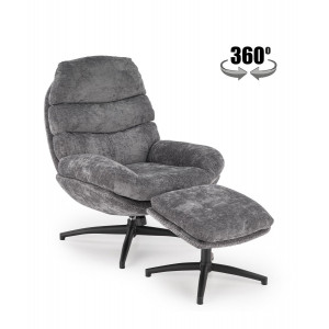 ASTON modern forgófotel lábtartóval – szürke