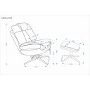 ORION modern forgófotel lábtartóval – szürke