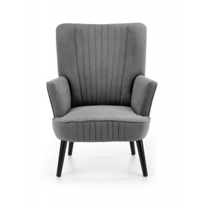 WINSLOW modern bársony fotel – szürke