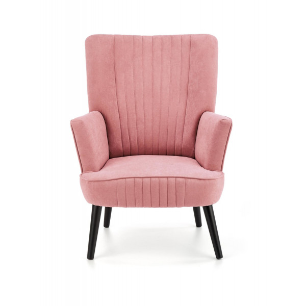 WINSLOW modern bársony fotel – rózsaszín