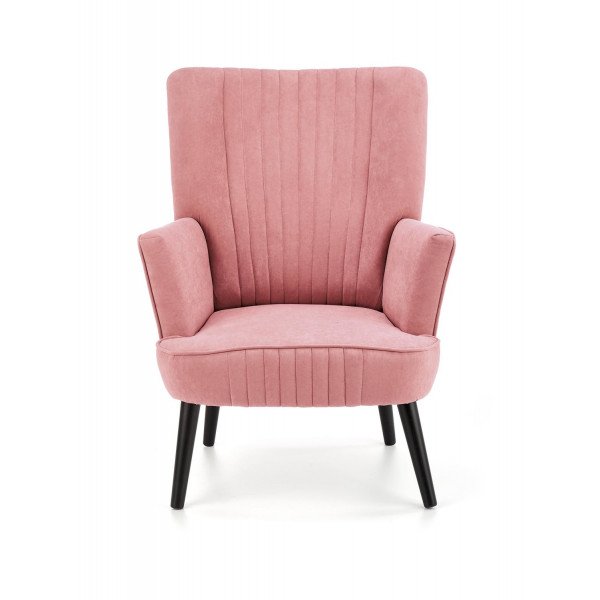 WINSLOW modern bársony fotel – rózsaszín