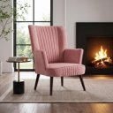 WINSLOW modern bársony fotel – rózsaszín