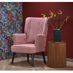 WINSLOW modern bársony fotel – rózsaszín