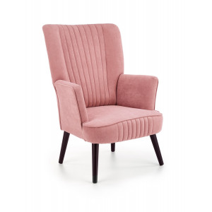 WINSLOW modern bársony fotel – rózsaszín
