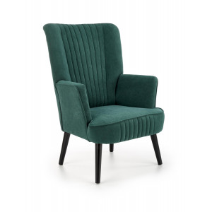 WINSLOW modern bársony fotel – sötétzöld HALMAR