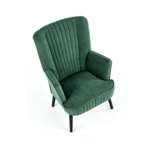 WINSLOW modern bársony fotel – sötétzöld