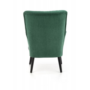 WINSLOW modern bársony fotel – sötétzöld