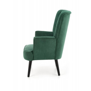 WINSLOW modern bársony fotel – sötétzöld