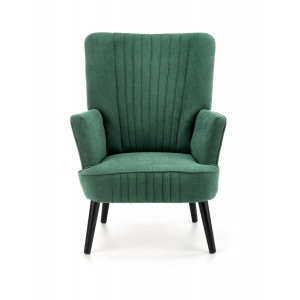 WINSLOW modern bársony fotel – sötétzöld
