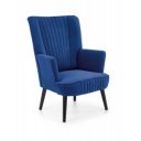 WINSLOW modern bársony fotel – sötétkék
