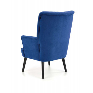 WINSLOW modern bársony fotel – sötétkék