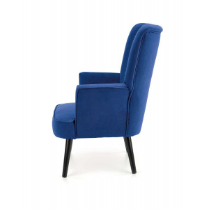 WINSLOW modern bársony fotel – sötétkék