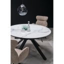 ALMERA bővíthető étkezőasztal 130–180 cm – fehér márvány / fekete