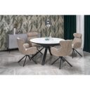 ALMERA bővíthető étkezőasztal 130–180 cm – fehér márvány / fekete