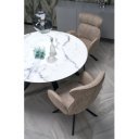 ALMERA bővíthető étkezőasztal 130–180 cm – fehér márvány / fekete